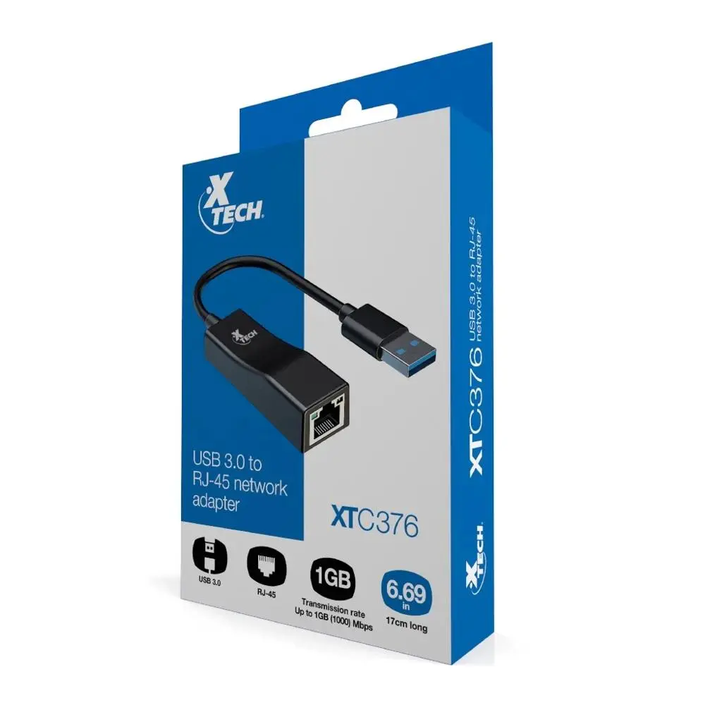 Adaptador de Red USB 3.0 a RJ-45 Xtech XTC-376 - Intelite