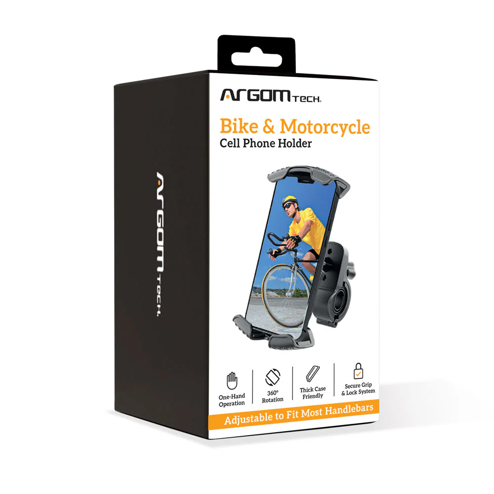 ARGOM, Soporte de Celular para Motocicleta y Bicicleta.