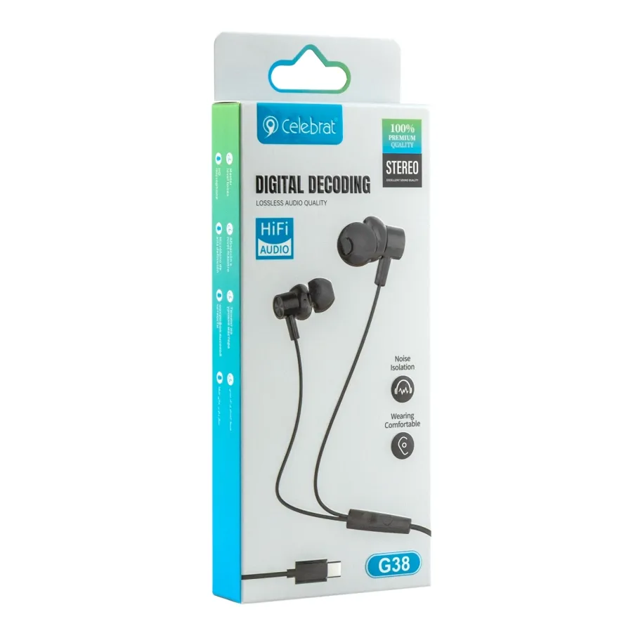 Celebrat, G38 Audifonos conector Tipo C