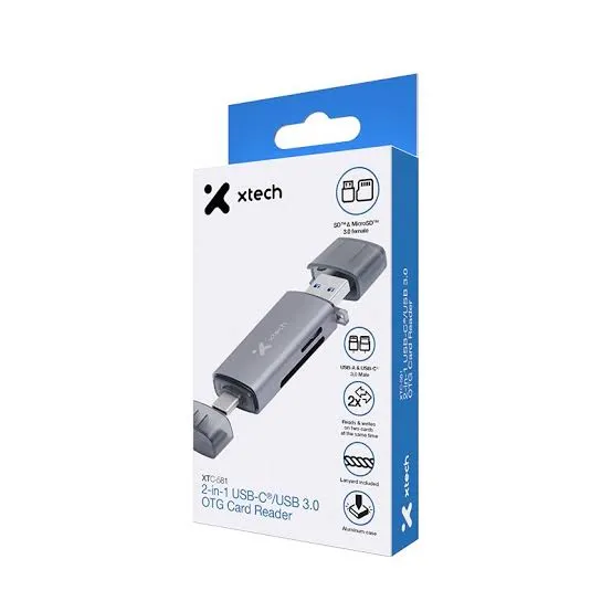xtech XTC-581 2-en-1 USB-C, OTG. USB 3.0. Lector de Tarjetas SD Y Micro SD