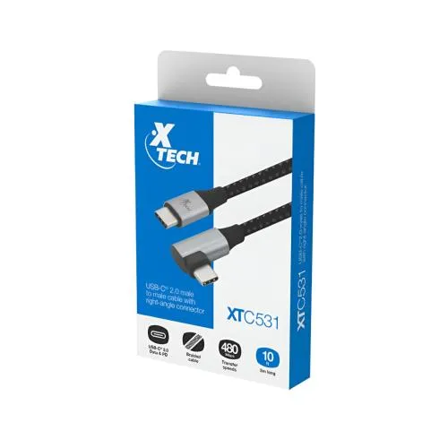Xtech XTC531 Cable tipo C a C 2.0 3m 90 grados