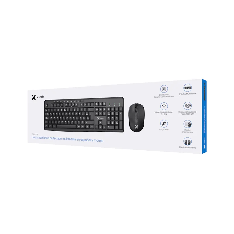 Xtech XTK-311S Teclado y mouse inalámbrico multimedia 2.4Ghz