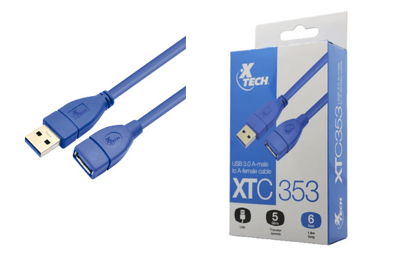 Xtech XTC 353 cable para USB-A macho a USB-A hembra