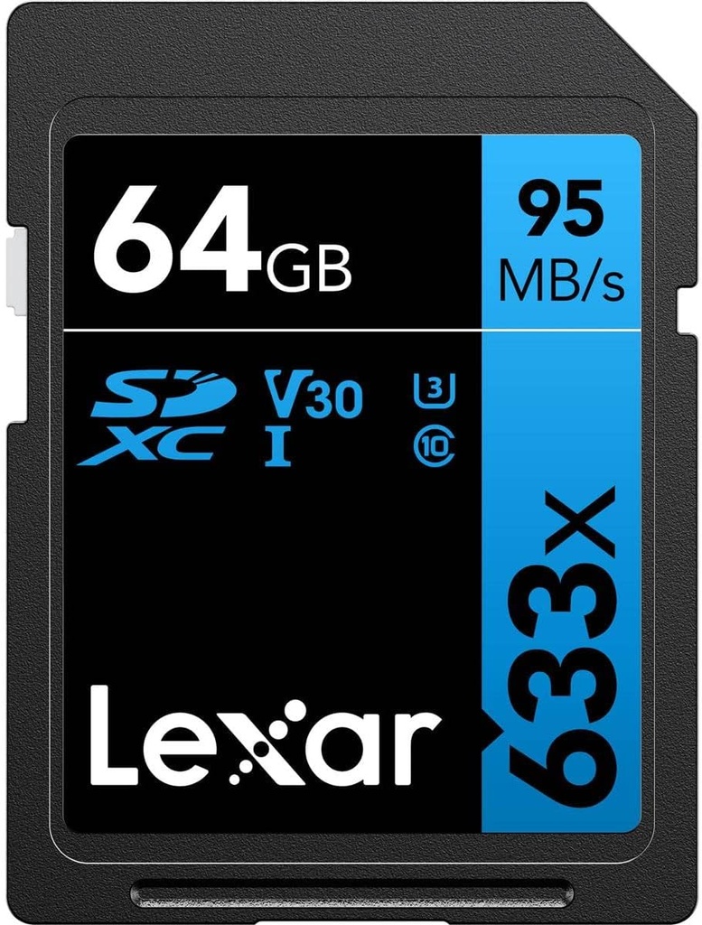 LEXAR memoria SD 64 GB para camara serie azul