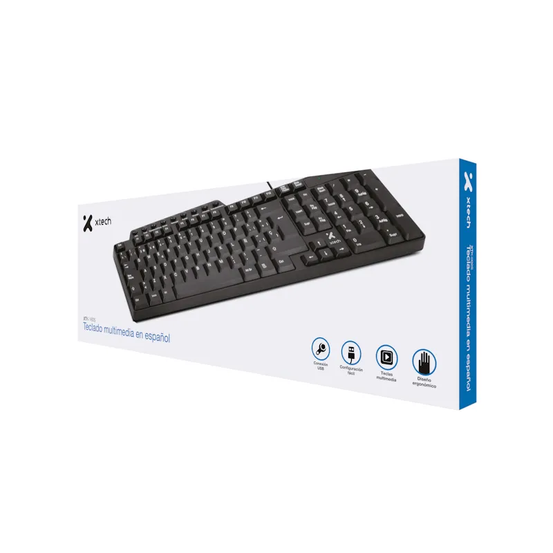 XTECH teclado multimedia Cable USB XTK-160S