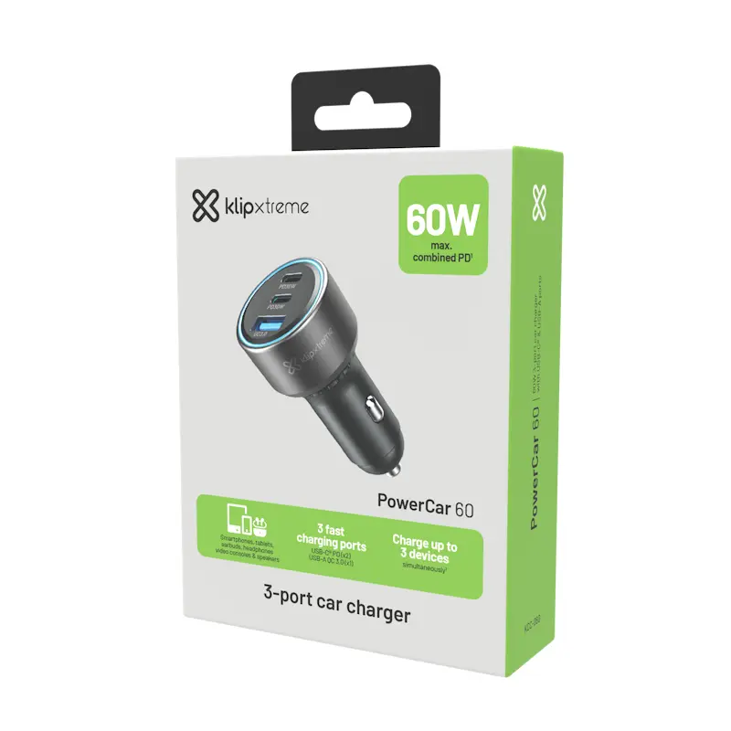 Klipxtreme cargador para carro 60W 