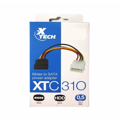Xtech Adaptador de corriente Molex a Sata XTC310