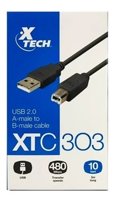 Xtech Cable impresora USB-A USB-B XTC303