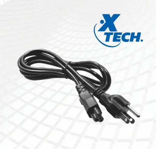 XTECH XTC-120 Cable de Alimentación de 3 Pines para Laptop 1.8m Negro