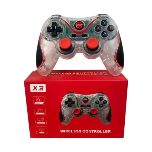 Control Bluetooth X3 Transperente + Soporte Para Pad, Telefòno, Smart box, Samart Tv, PC.